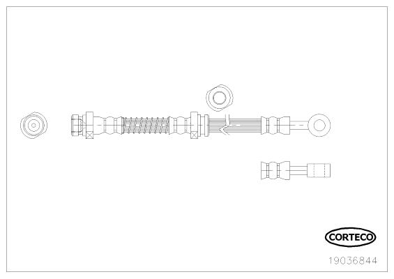 CORTECO Bremseslange 19036844 bagaksel for HYUNDAI