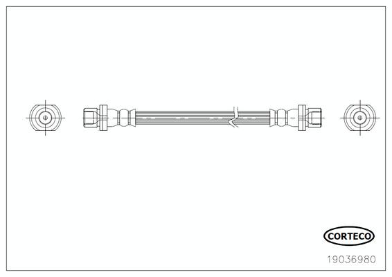 CORTECO Bremseslange 19036980 ydre for TOYOTA