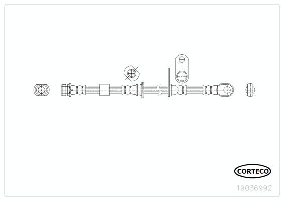 CORTECO Bremseslange 19036992 foraksel for MITSUBISHI
