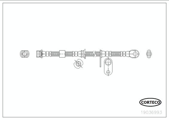 CORTECO Bremseslange 19036993 foraksel for MITSUBISHI