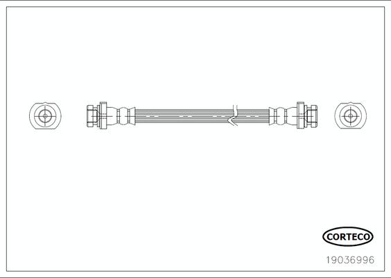 CORTECO Bremseslange 19036996 bagaksel for NISSAN