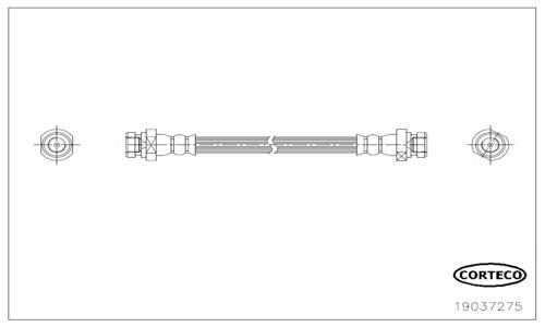 CORTECO Bremseslange 19037275 Bagaksel højre for HYUNDAI
