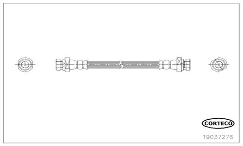 CORTECO Bremseslange 19037276 Bagaksel venstre for HYUNDAI