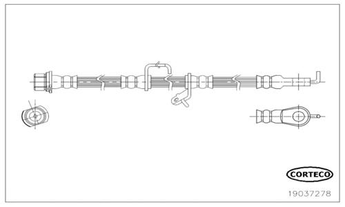 CORTECO Bremseslange 19037278 venstre foraksel for TOYOTA