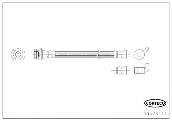 CORTECO Bremseslange 49378443 Bagaksel venstre for NISSAN