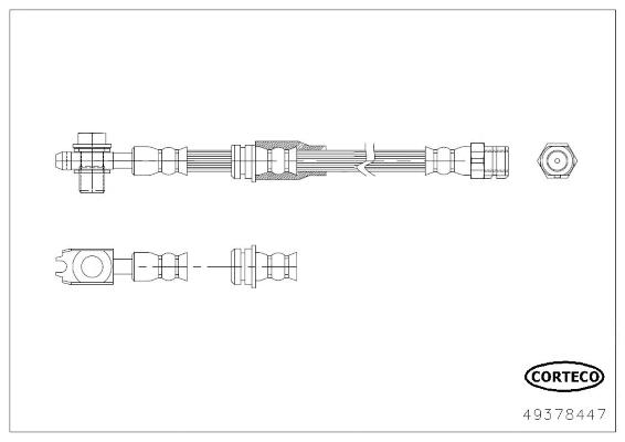 CORTECO Bremseslange 49378447 foraksel for VW