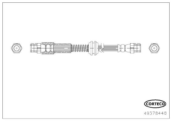 CORTECO Bremseslange 49378448 bagaksel for VW