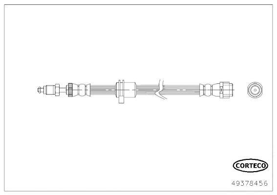 CORTECO Bremseslange 49378456 foraksel for MINI