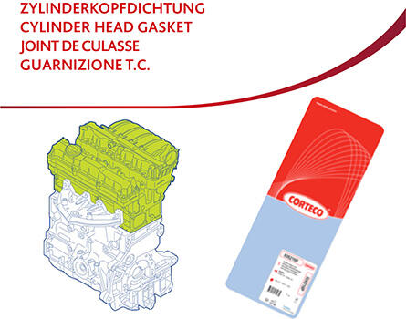 CORTECO Pakning, topstykke 83403318 venstre for AUDI