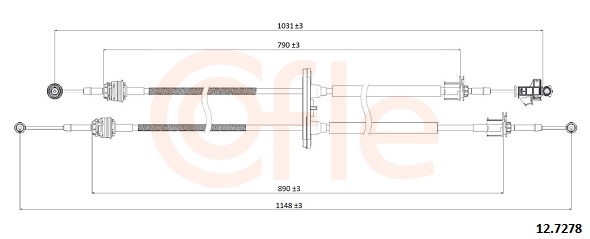COFLE Kabel, manuel gearkasse 127278 for PEUGEOT FIAT