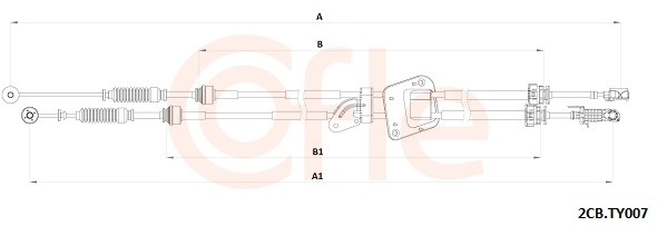 COFLE Kabel, manuel gearkasse 922cbty007 for TOYOTA
