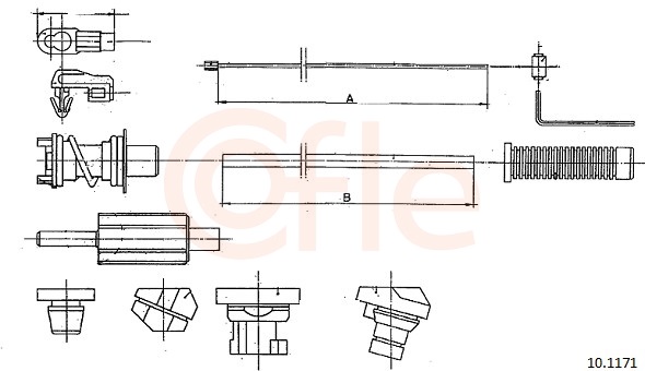 COFLE Gaskabel 101171 for PEUGEOT CITROËN