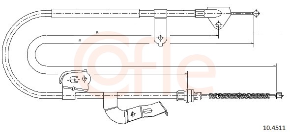 COFLE Håndbremsekabel 104511 venstre for TOYOTA