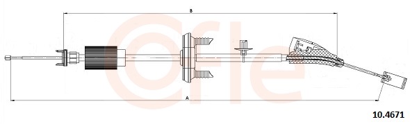COFLE Håndbremsekabel 104671 foran for CITROËN