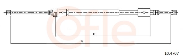 COFLE Håndbremsekabel 104707 højre for PEUGEOT CITROËN