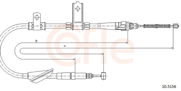 COFLE Håndbremsekabel 105156 højre for LAND ROVER