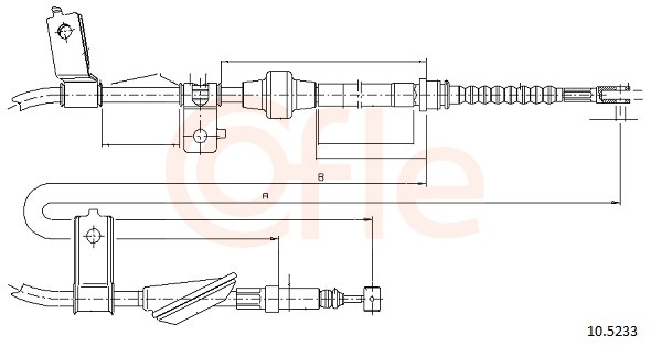 COFLE Håndbremsekabel 105233 højre for ROVER HONDA
