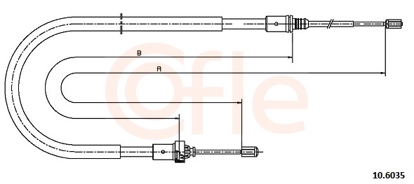COFLE Håndbremsekabel 106035 for PEUGEOT