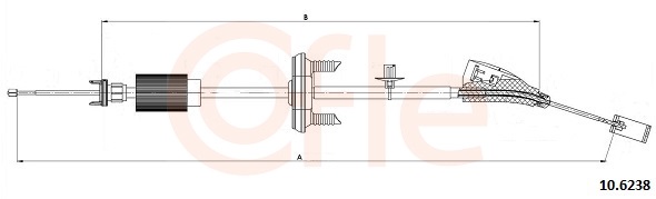 COFLE Håndbremsekabel 106238 foran for PEUGEOT