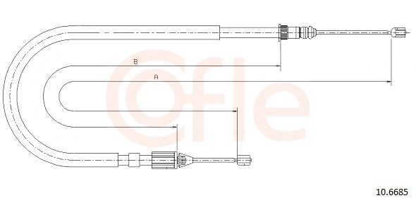 COFLE Håndbremsekabel 106685 højre for RENAULT