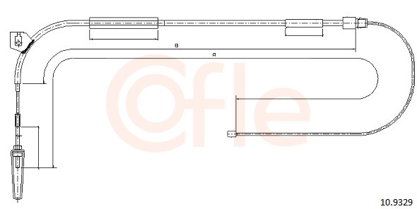 COFLE Håndbremsekabel 109329 foran for MERCEDES-BENZ