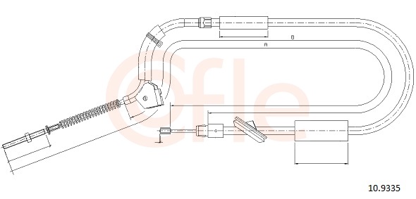 COFLE Håndbremsekabel 109335 foran for MERCEDES-BENZ