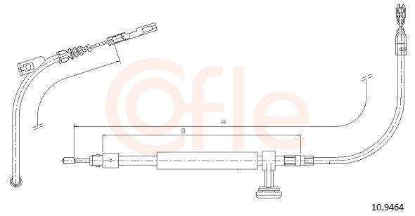 COFLE Håndbremsekabel 109464 midten for MERCEDES-BENZ