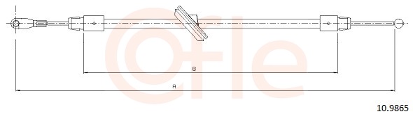 COFLE Håndbremsekabel 109865 foran for MERCEDES-BENZ VAG