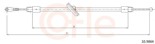 COFLE Håndbremsekabel 109864 foran for VAG MERCEDES-BENZ