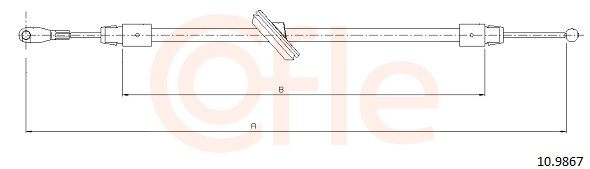 COFLE Håndbremsekabel 109867 foran for MERCEDES-BENZ VAG