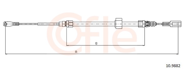 COFLE Håndbremsekabel 109882 foran for MERCEDES-BENZ VW VAG