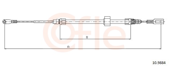 COFLE Håndbremsekabel 109884 foran for VW VAG MERCEDES-BENZ
