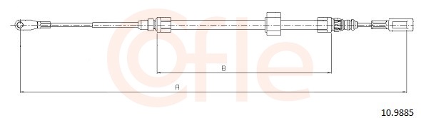 COFLE Håndbremsekabel 109885 foran for VAG MERCEDES-BENZ