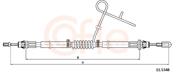 COFLE Håndbremsekabel 115348 højre for FORD