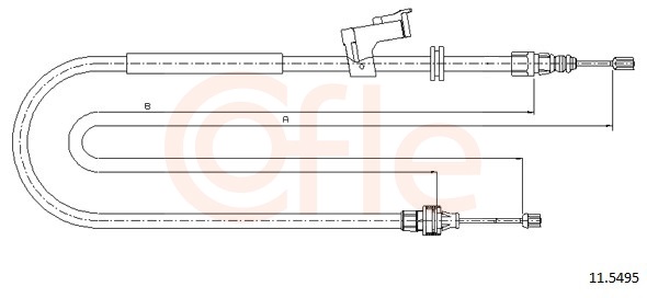 COFLE Håndbremsekabel 115495 højre for FORD