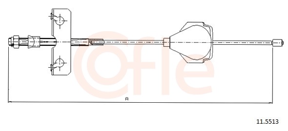 COFLE Håndbremsekabel 115513 foran for FORD