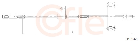 COFLE Håndbremsekabel 115565 midten for FORD
