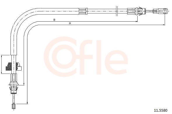 COFLE Håndbremsekabel 115580 foran for FORD