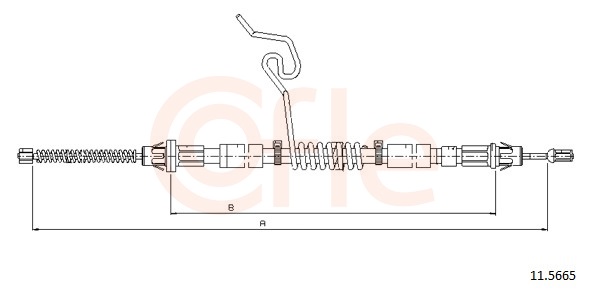 COFLE Håndbremsekabel 115665 højre for FORD