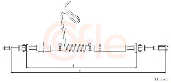 COFLE Håndbremsekabel 115673 venstre for FORD