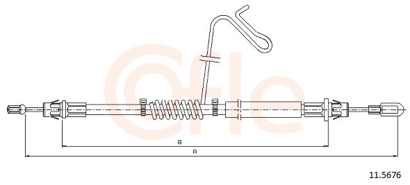 COFLE Håndbremsekabel 115676 højre for FORD