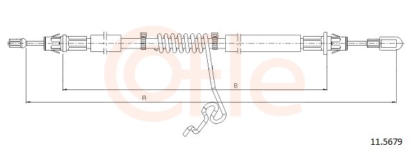 COFLE Håndbremsekabel 115679 højre for FORD