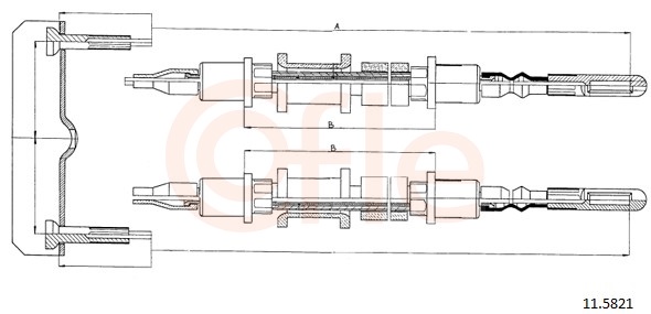 COFLE Håndbremsekabel 115821 bag for OPEL