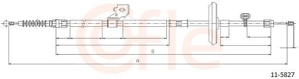 COFLE Håndbremsekabel 115827 højre for CHEVROLET