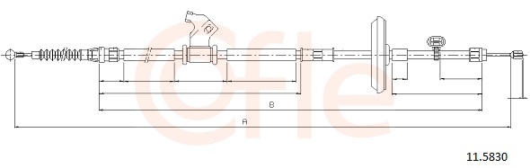 COFLE Håndbremsekabel 115830 højre for OPEL