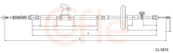 COFLE Håndbremsekabel 115831 venstre for OPEL