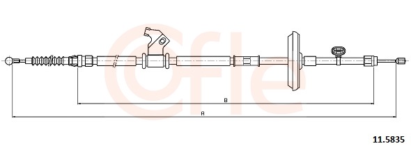 COFLE Håndbremsekabel 115835 venstre for CHEVROLET