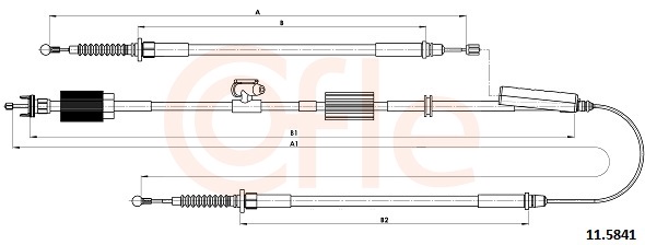 COFLE Håndbremsekabel 115841 bag for OPEL