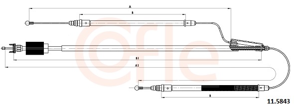 COFLE Håndbremsekabel 115843 bag for OPEL