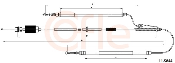 COFLE Håndbremsekabel 115844 bag for OPEL